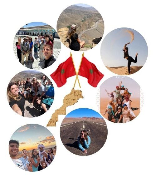Happy travelers on Morocco desert tours with MorokoTour – Sahara camel rides and Atlas Mountains adventures