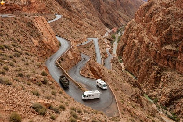 Scenic road through Todgha Gorge during the 3 Days Desert Tour from Fes to Marrakech via Merzouga